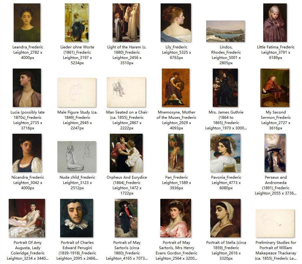 103 Painting Images by Frederic Leighton (English, 1830-1896) - Gandhanra-ART