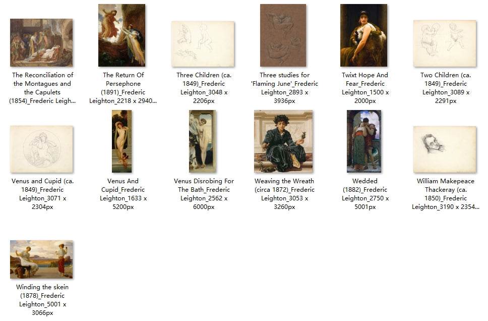 103 Painting Images by Frederic Leighton (English, 1830-1896) - Gandhanra-ART