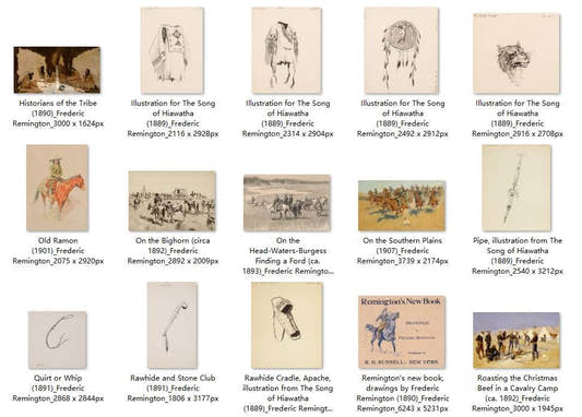 50 Painting Images by Frederic Remington American, 1861 - 1909 - Tibetan Buddhist thangka, detailed view
