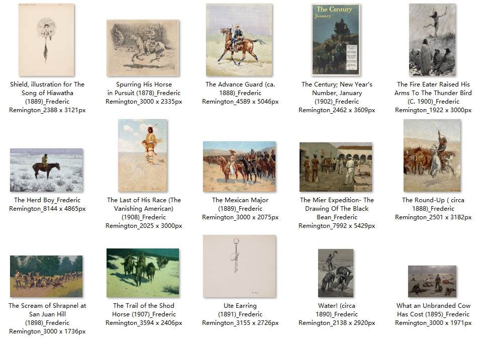 50 Painting Images by Frederic Remington (American, 1861 - 1909) - Gandhanra-ART