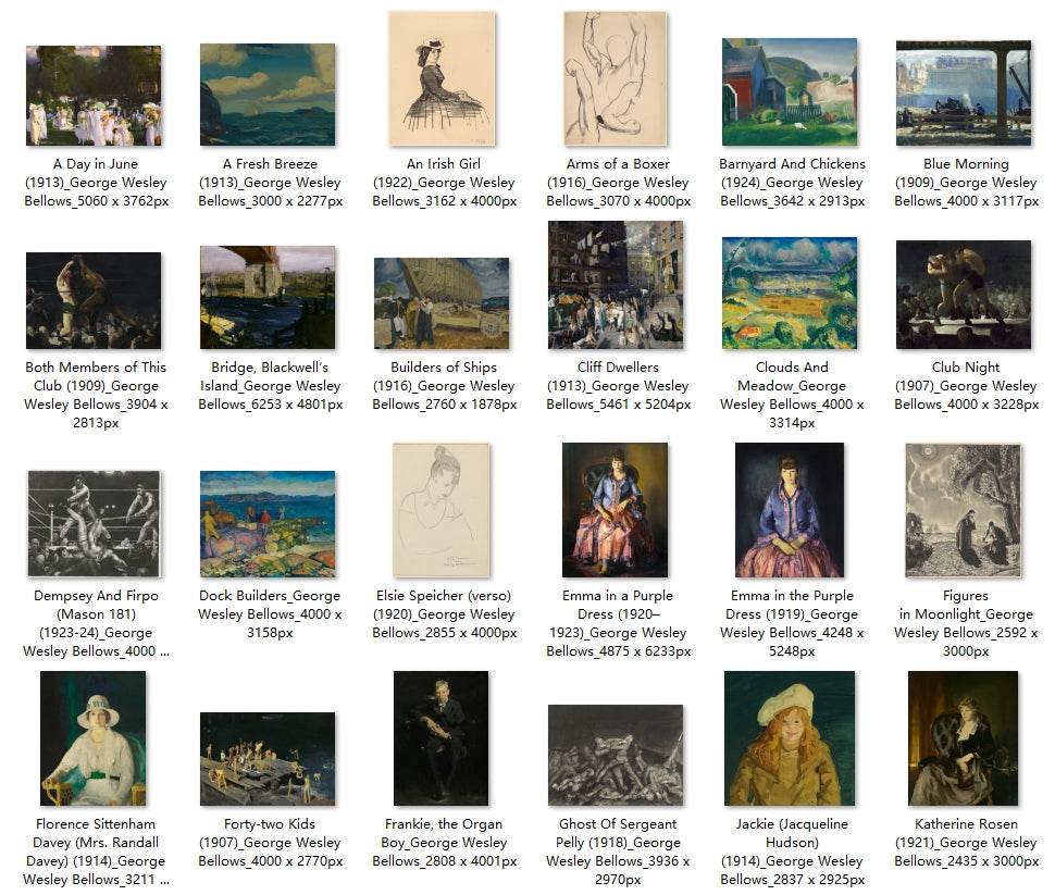 64 Painting Images by George Wesley Bellows (American, 1882 – 1925) - Gandhanra-ART
