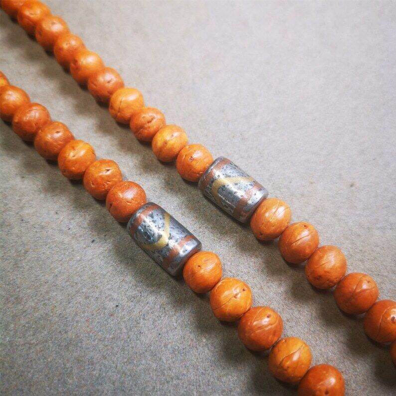 Mala Spacer Bead,Cold Iron Stripe Marker Beads for Prayer Beads Necklace - Gandhanra-ART