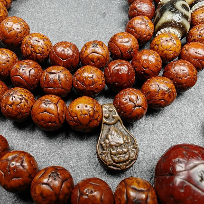 9mm 108 Kirin Eyes Bodhi Seed Prayer Beads