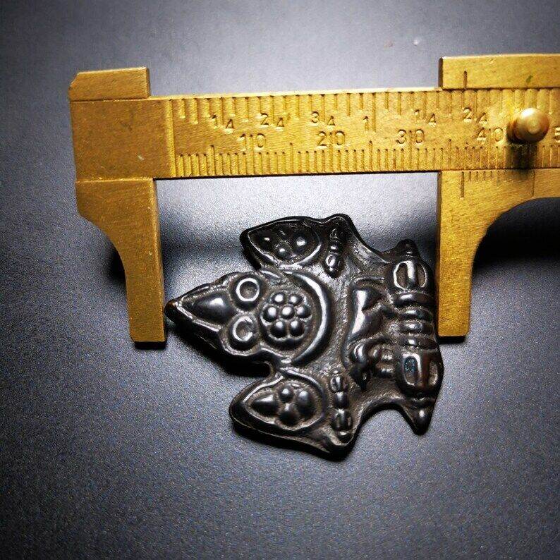Buddhist Amulet,Mani Jewel Pendant,Cintamani Badge - Tibetan Buddhist amulet, size reference