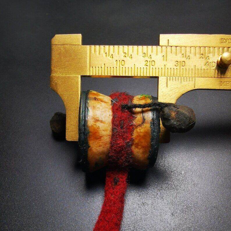 Buddhist Yak Bone Carved Damaru Drum,Mini Chod Drum - Gandhanra-ART