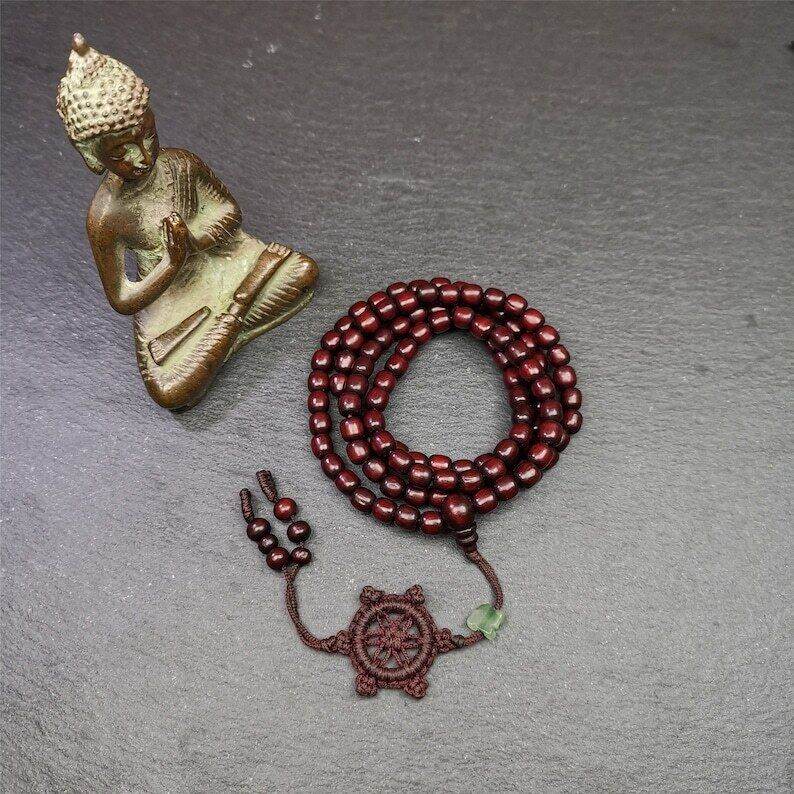 Rosewood Beads Mala,Prayer Beads Necklace - Gandhanra-ART