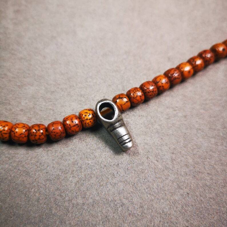 Gandhanra Tibetan Mala Guru Bead, T-drilled 3-Hole Connector Bead for Prayer Bead,0.8"