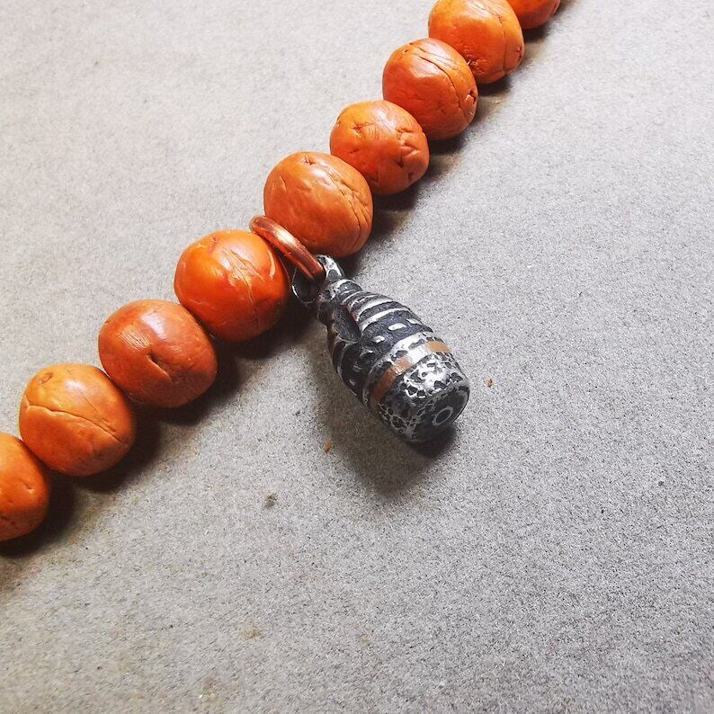 Mala Pendant,Mini Stupa Amulet,0.75"×0.47"