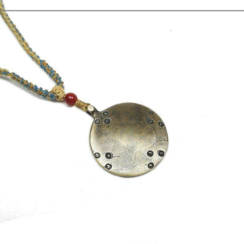 Amulet,Om Badge Pendant, Mantra of Om Mani Padme Hum - Gandhanra-ART