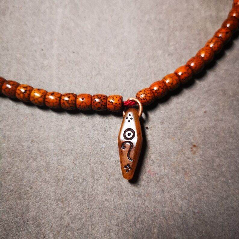 Yak Bone Carved Mani Jewel Prayer Bead Pendant - Gandhanra-ART