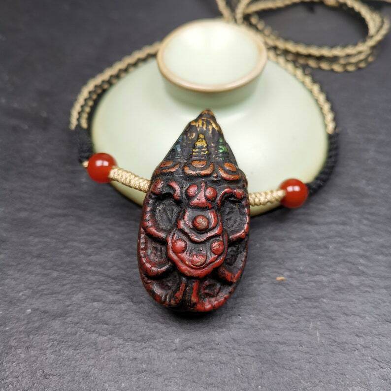Old Tibetan Tsa Tsa Amulet, Scorpion Guru of Padmasambhava,Scorpion Terma Amulet - Gandhanra-ART