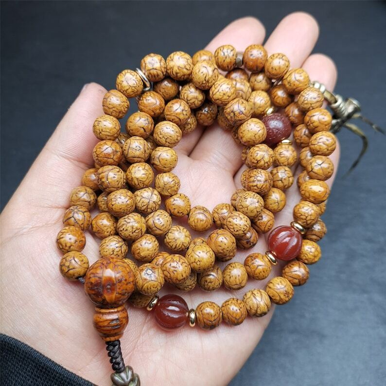 108 Dragon Eye Bodhi Prayer Beads 0.35"