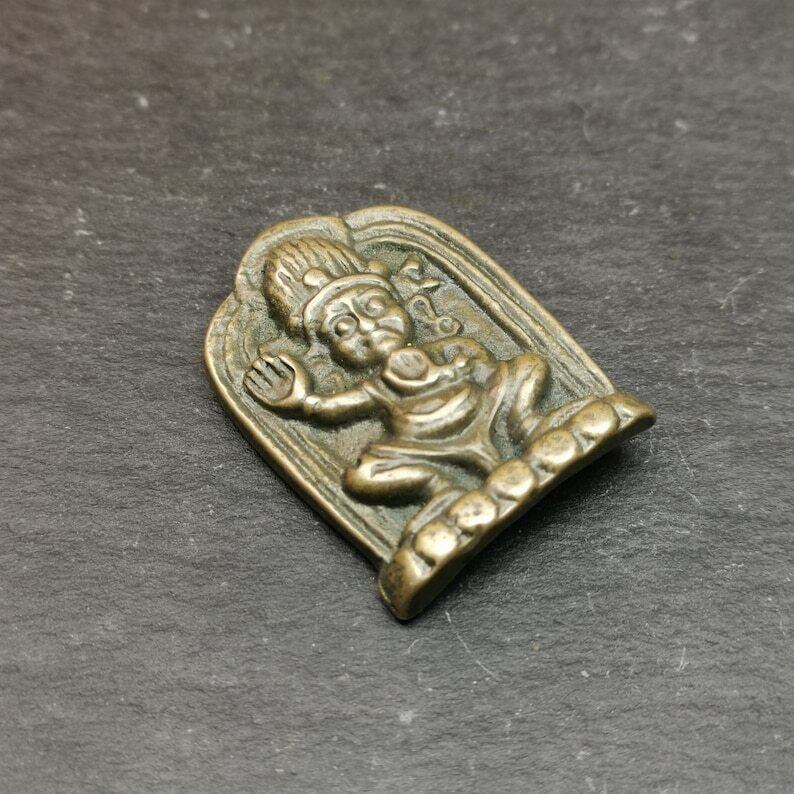 Gandhanra Vintage Vajrapani Amulet,Tibetan Buddhism Statue Badge,Made of Bronze