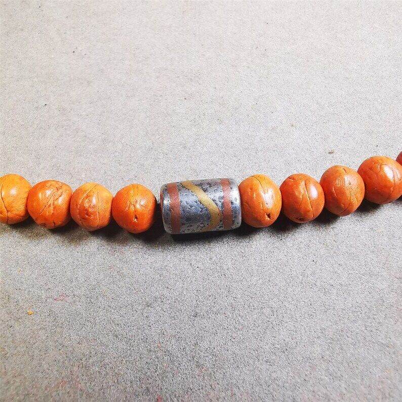 Mala Spacer Bead,Cold Iron Stripe Marker Beads for Prayer Beads Necklace - Gandhanra-ART