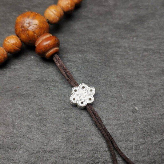 Mala Bead Pendant,Sterling Silver Lucky Knot Bead,Endless Knot - Gandhanra-ART