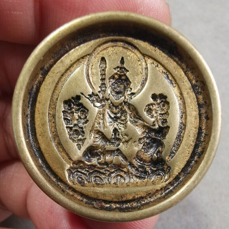 Gandhanra Old Tibetan Statue Tsa Tsa Mold,Guru Rinpoche,Padmasambhava,Small size 3.5cm