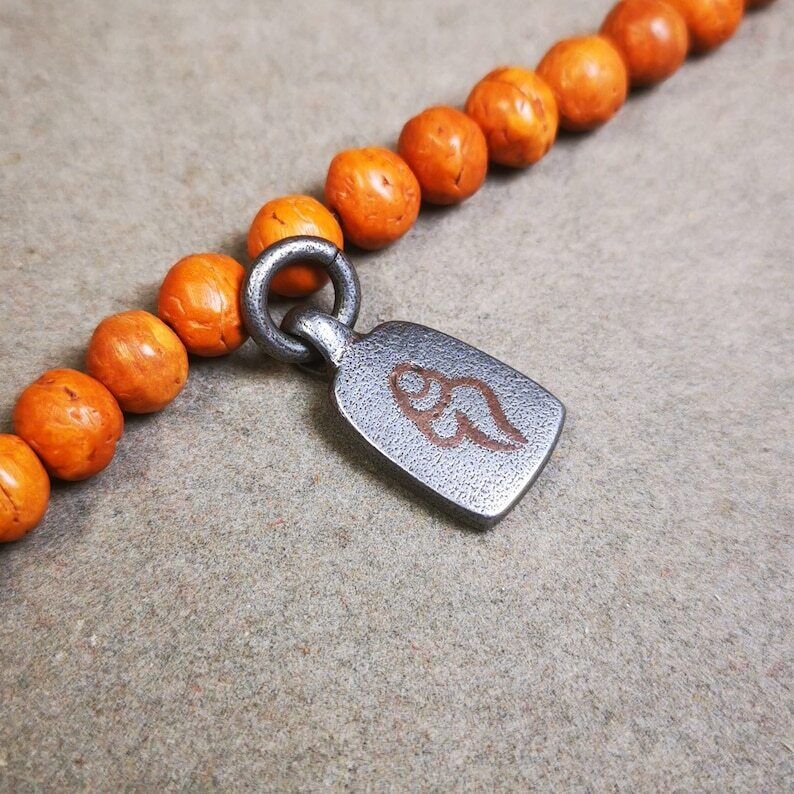 Mala Pendant,Shankha Conch Amulet for Prayer Beads, Bag Hanging, 0.94"