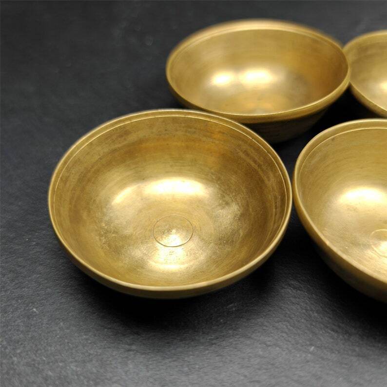 Water Offering Bowls,1 Set of 7 Yonchap Bowls,from Kathok - Gandhanra-ART