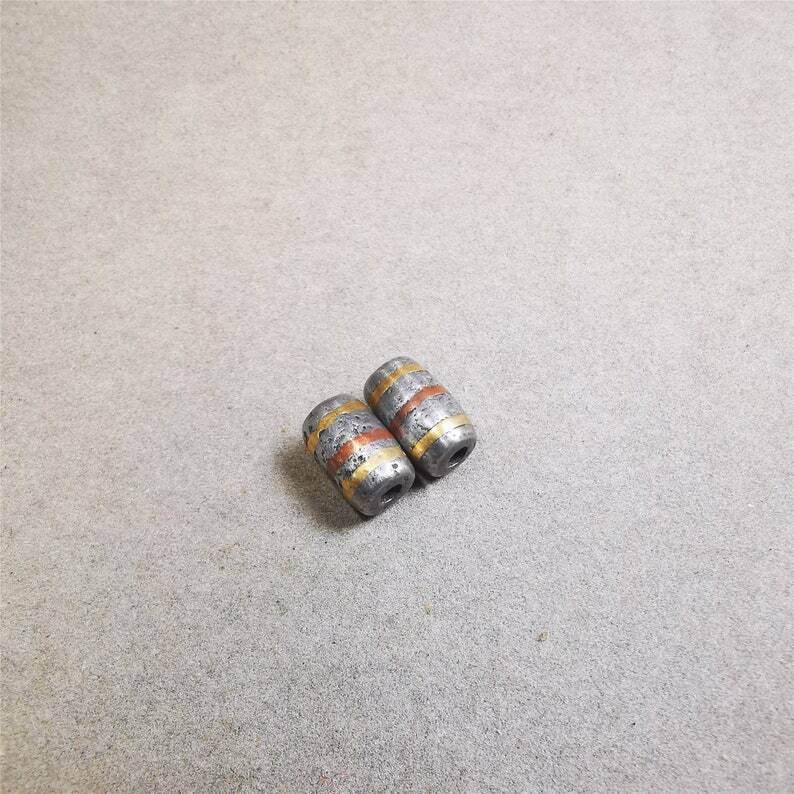 Mala Spacer Bead,Cold Iron Stripe Marker Beads for Prayer Beads Necklace - Gandhanra-ART