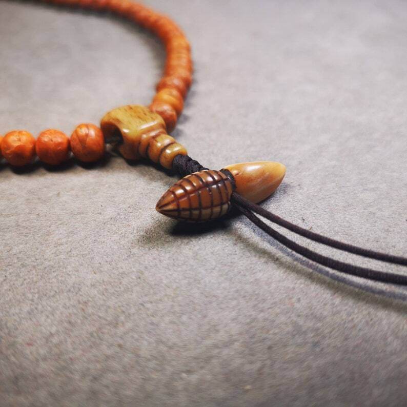 Yak Bone Carved Spacer Bead for Mala,Niang La TsaTsa Statue,Stupa Amulet - Gandhanra-ART