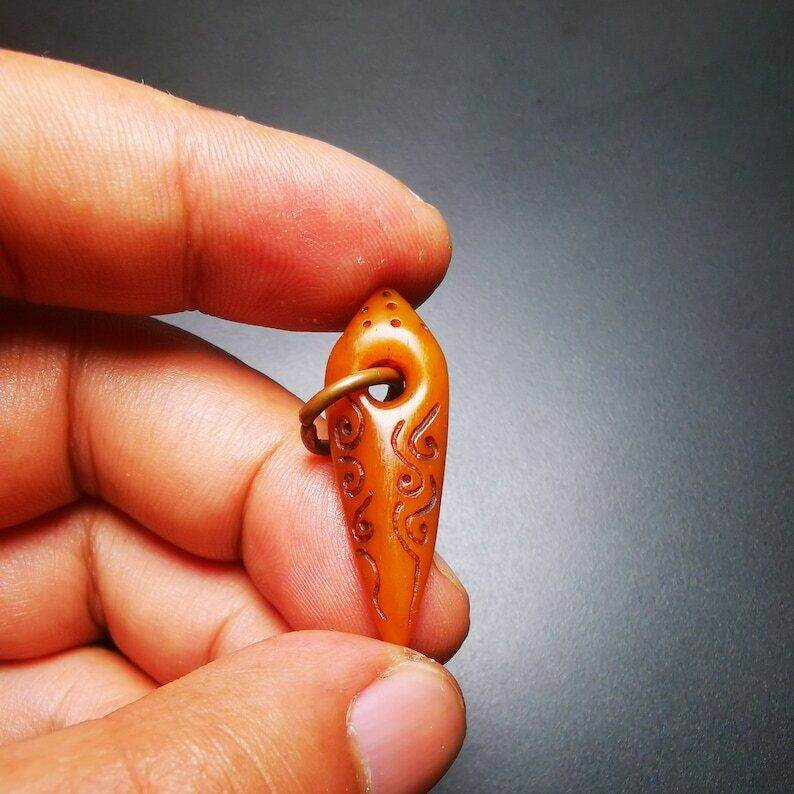 Yak Bone Amulet Vajra Kila(Dorje Phurba) for Mala,Prayer Beads - Gandhanra-ART