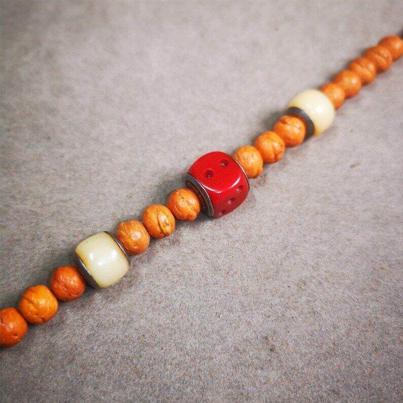 Mala Spacer Bead,Yak Bone Dice Marker Beads - Gandhanra-ART