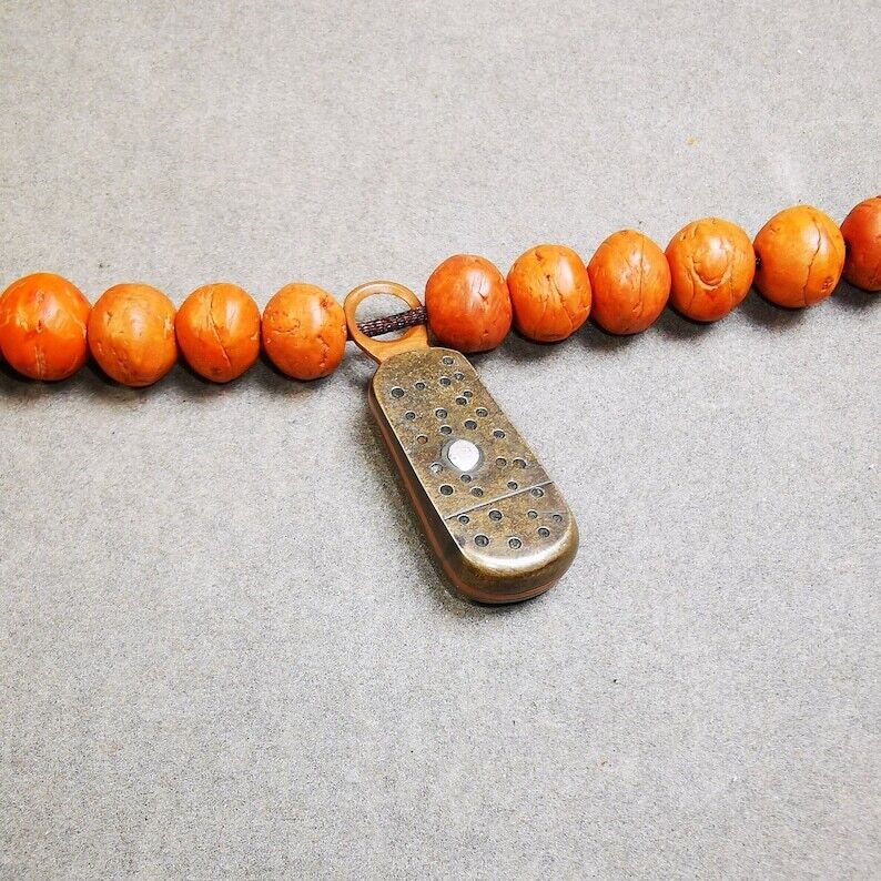 Tibetan Buddhist Mala Pendant,Mantra Dot Charm Amulet for Prayer Beads
