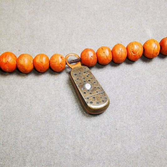 Tibetan Buddhist Mala Pendant,Mantra Dot Charm Amulet for Prayer Beads