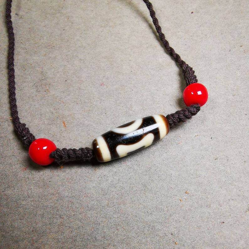 Sky & Earth Dzi Bead Necklace - Gandhanra-ART