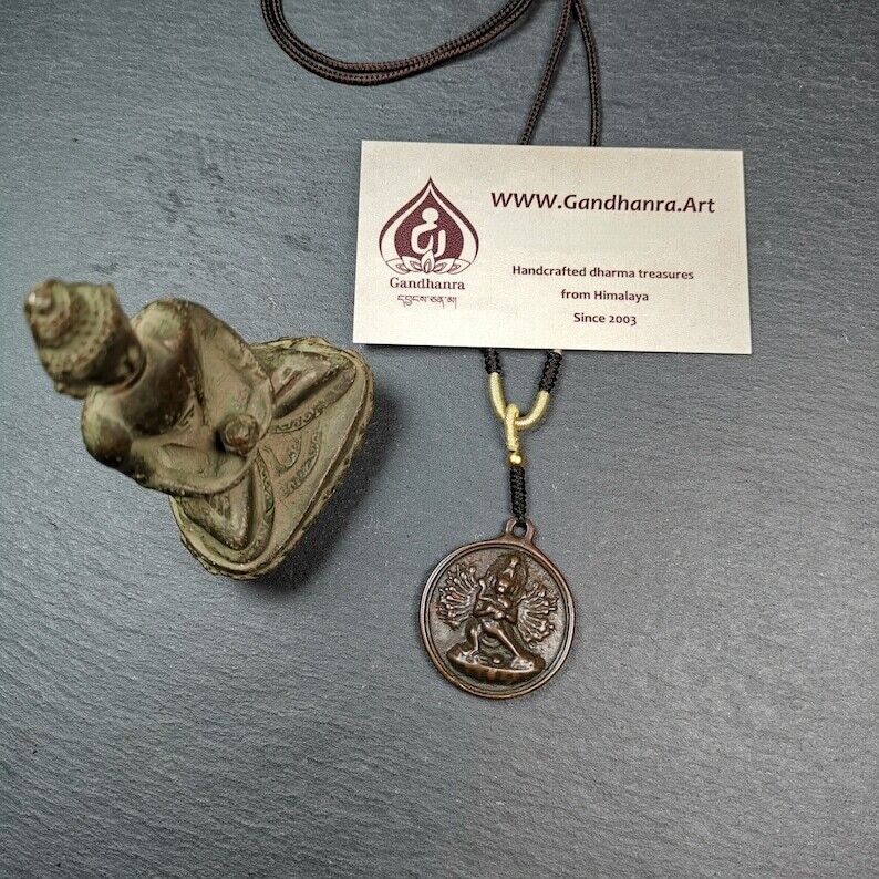 Gandhanra Antique Tibetan Thokcha Amulet,Chakrasamvara with Vajravarahi Badge