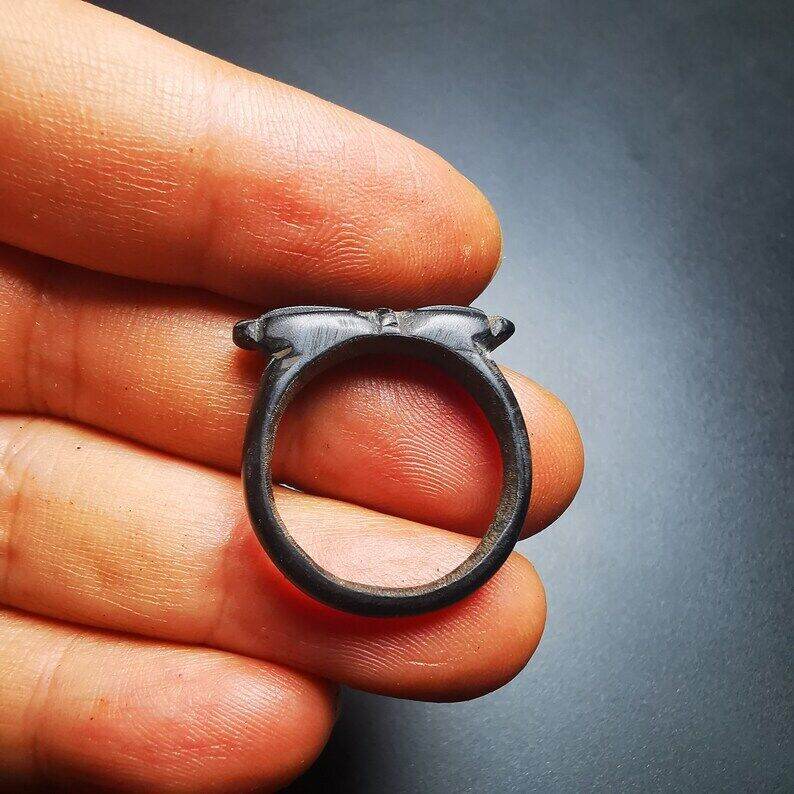Vajra Ring,Made of Yak Horn,Buddhist Protection Jewelry - Gandhanra-ART