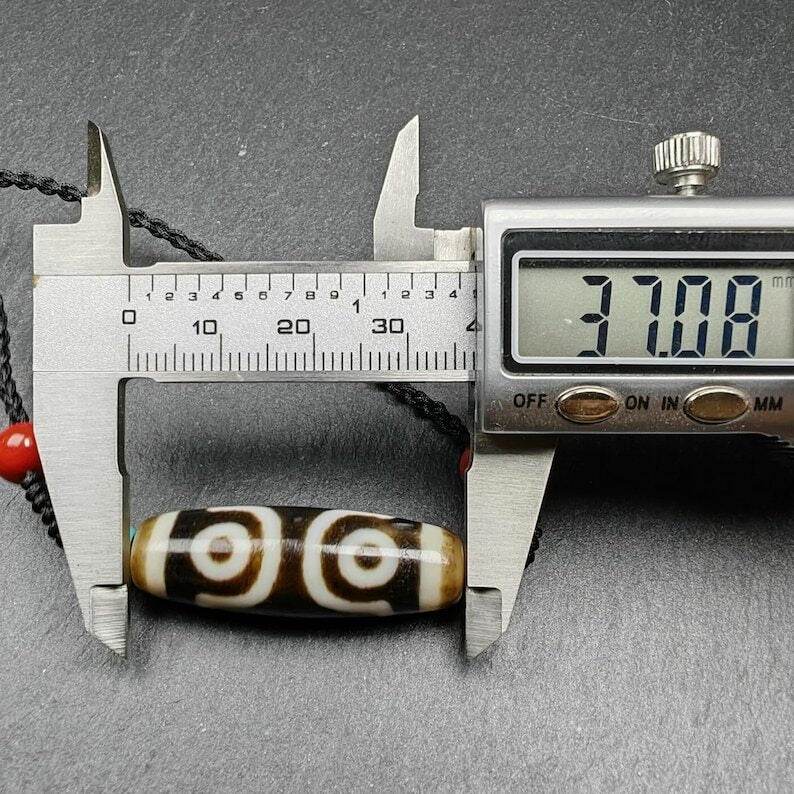 3 Eyes Dzi Bead Amulet,37*12mm - Gandhanra-ART