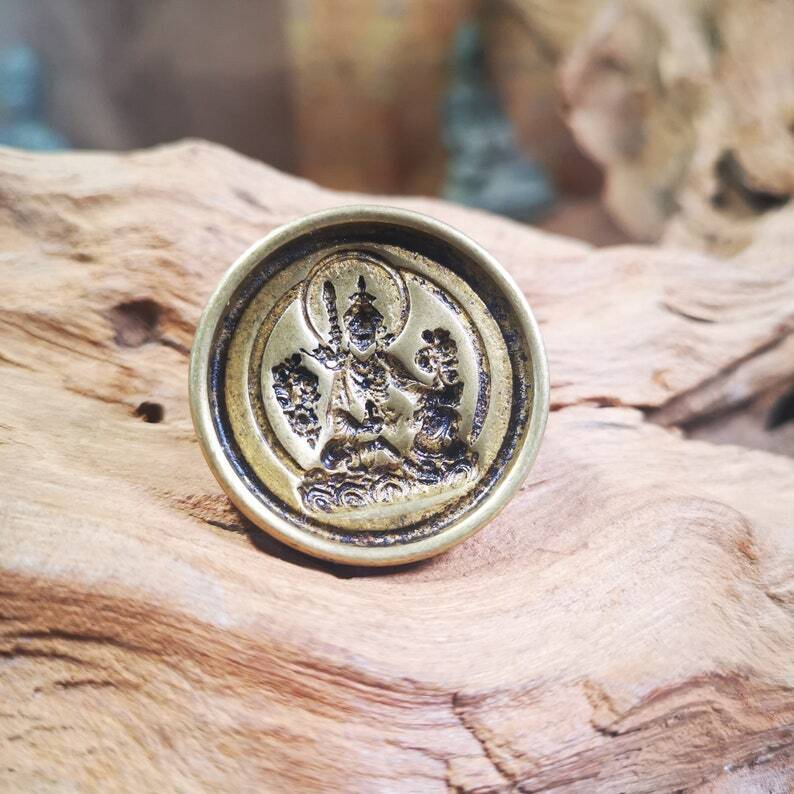 Gandhanra Old Tibetan Statue Tsa Tsa Mold,Guru Rinpoche,Padmasambhava,Small size 3.5cm