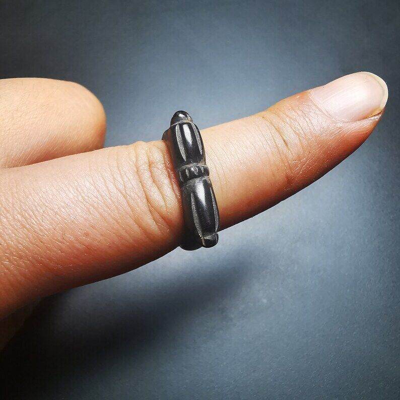 Vajra Ring,Made of Yak Horn,Buddhist Protection Jewelry - Gandhanra-ART