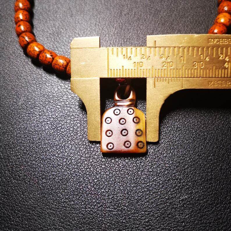 Yak Bone Carved Skull Prayer Bead Pendant - Gandhanra-ART