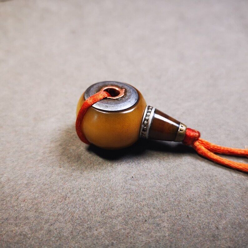 Yak Bone 3-Hole Prayer Bead,Mala Bead,0.95" Gandhanra-ART