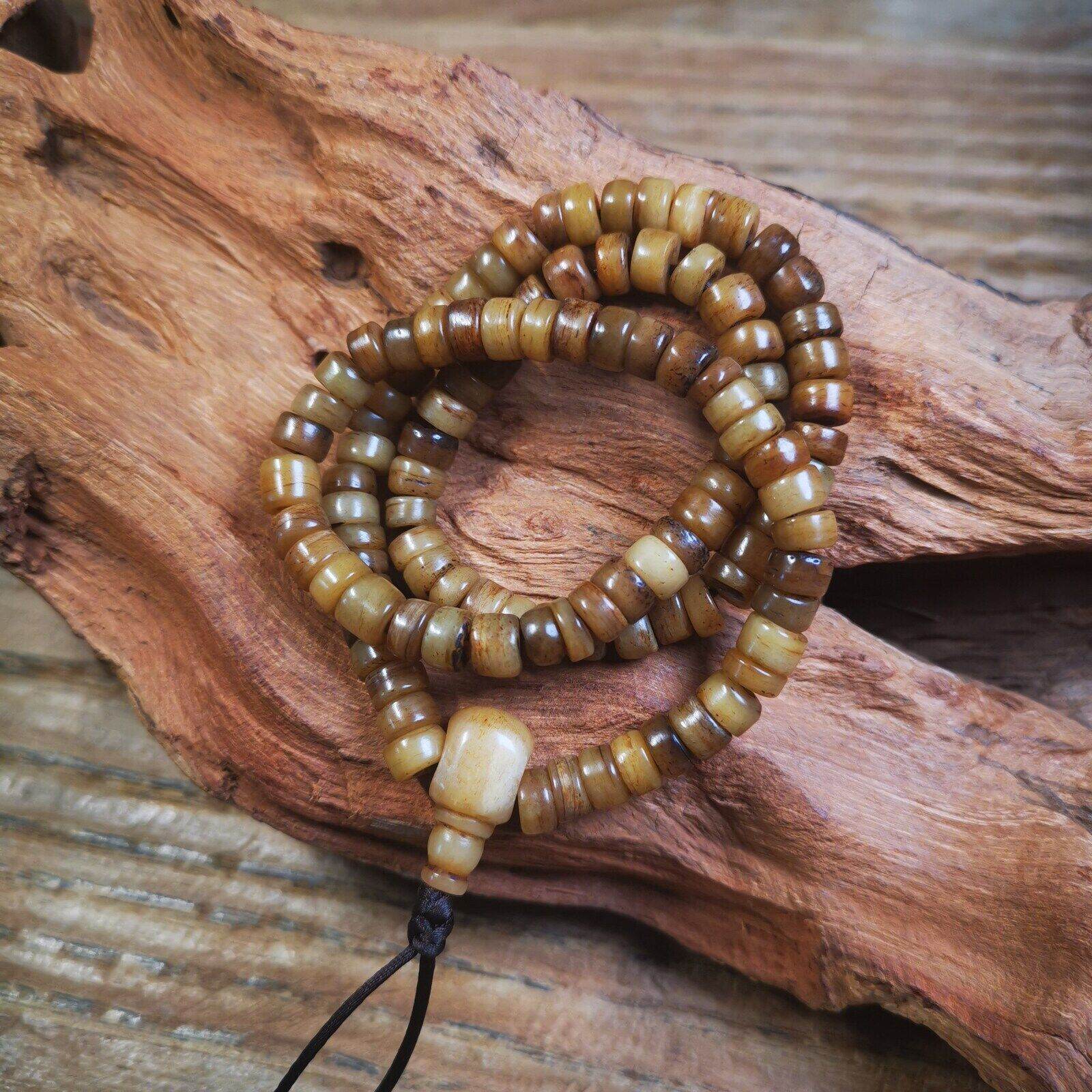 Yak Bone Mala,108 Prayer Beads Necklace - Gandhanra-ART