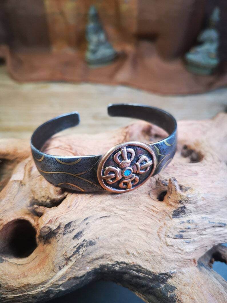 Bangle,Unique Cross Vajra Cuff Bracelet,Protection Jewelry - Gandhanra-ART