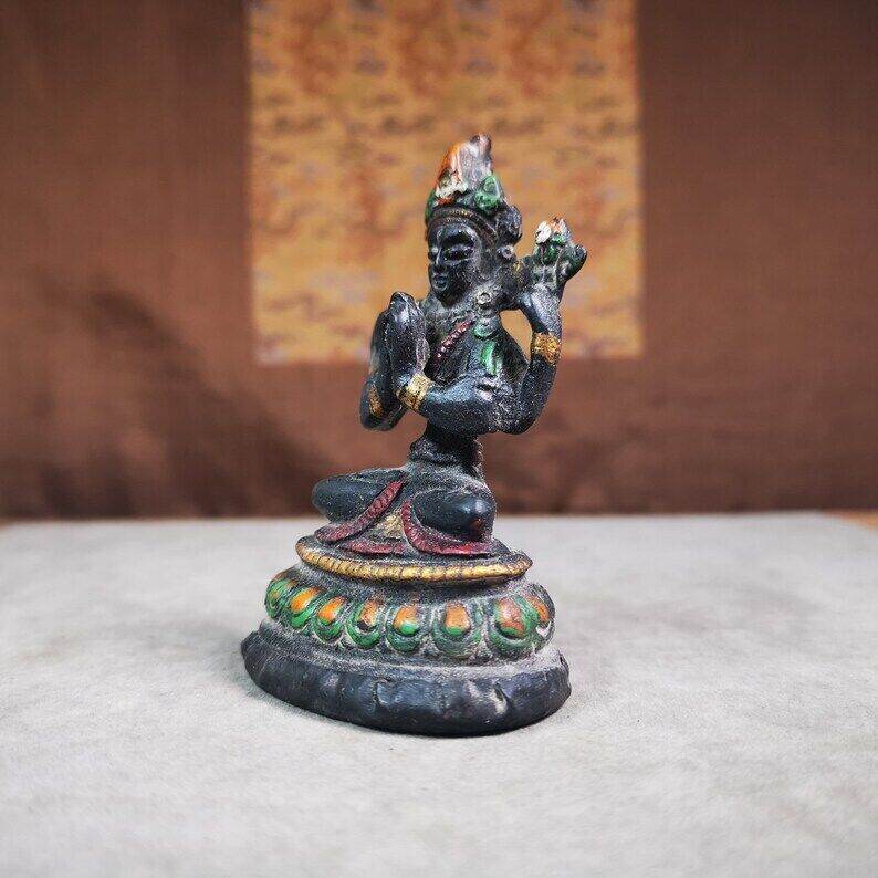 Gandhanra Antique Tibetan Buddha Statue,Chenrezig,Padmapani, Avalokitesvara - Gandhanra-ART