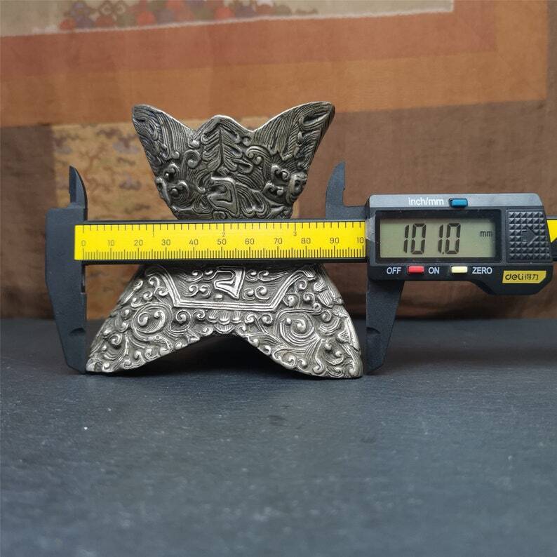 Buddhist Offering Bowl,Kapala Skull Cup Set,Ritual Implement,7" Height Gandhanra-ART