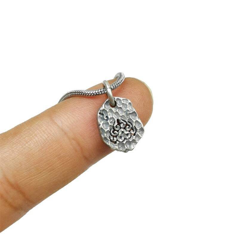 Tibetan Lucky Charm, Unique Buddhism Flame,Silver Pendant Amulet - Gandhanra-ART