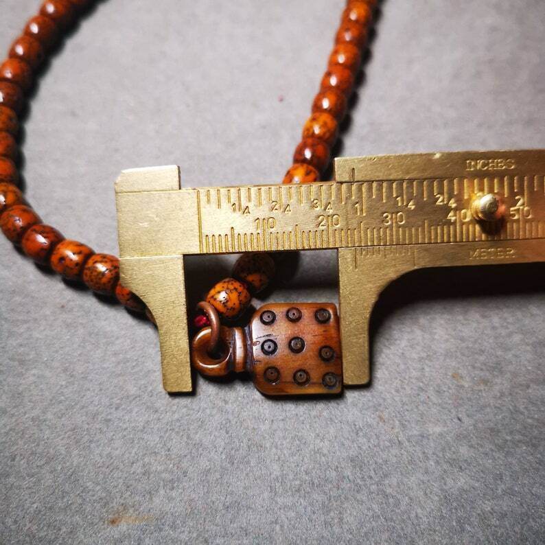 Yak Bone Carved Mantra Dot Prayer Bead Pendant - Gandhanra-ART