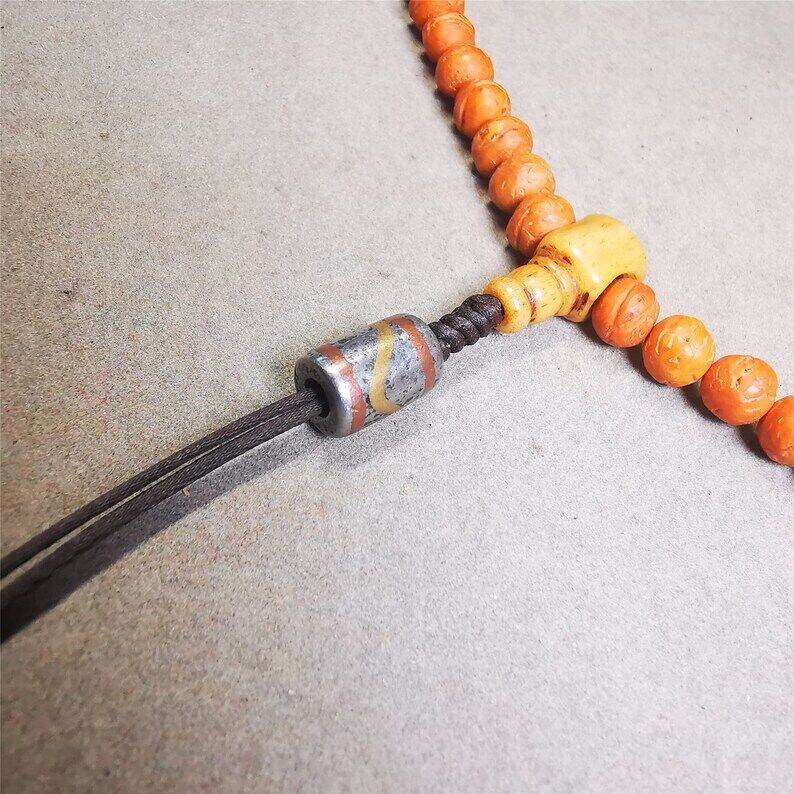 Mala Spacer Bead,Cold Iron Stripe Marker Beads for Prayer Beads Necklace - Gandhanra-ART