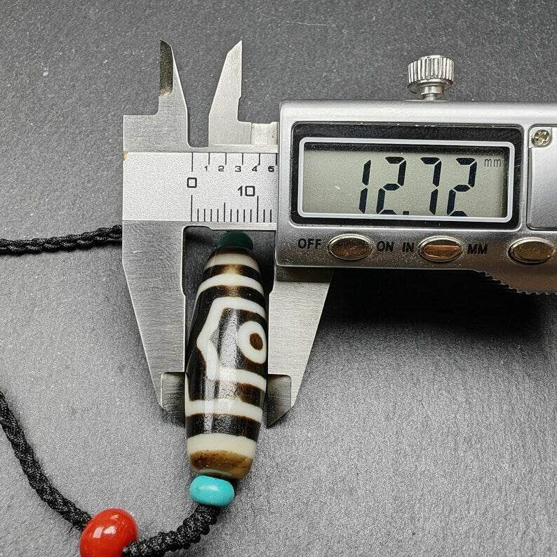 3 Eyes Dzi Bead Amulet,37*12mm - Gandhanra-ART