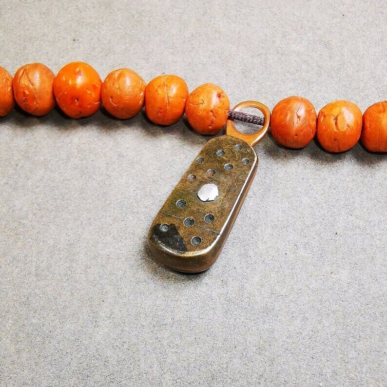 Tibetan Buddhist Mala Pendant,Mantra Dot Charm Amulet for Prayer Beads