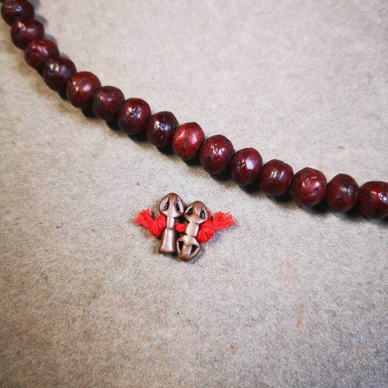 Amulet Pendant,Mini Vajra and Dorje Bell, Mala Accessories - Gandhanra-ART
