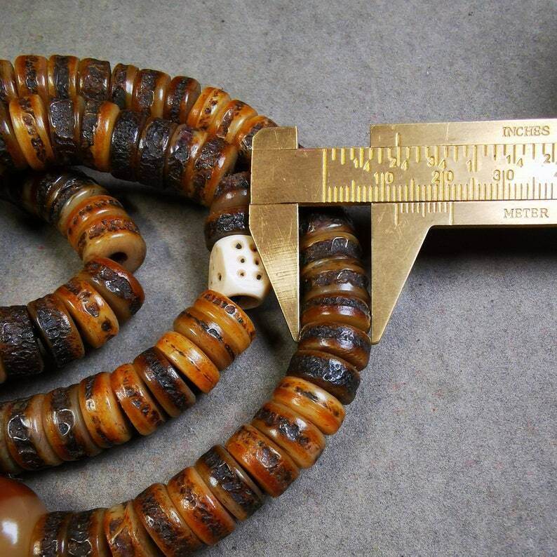 Yak Bone Mala, Hand-carved Tibetan Prayer Beads - Gandhanra-ART