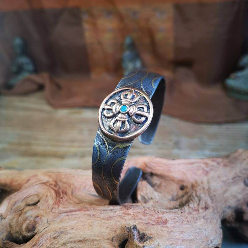 Bangle,Unique Cross Vajra Cuff Bracelet,Protection Jewelry - Gandhanra-ART