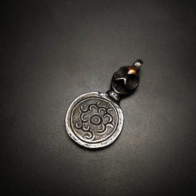 Gandhanra Handmade Tibetan Buddhist Amulet,Skull Sitavana and Flame Pendant - Gandhanra-ART