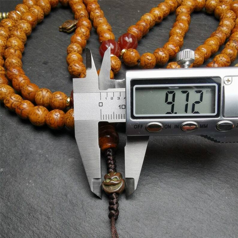108 Dragon Eye Bodhi Prayer Beads 0.35"